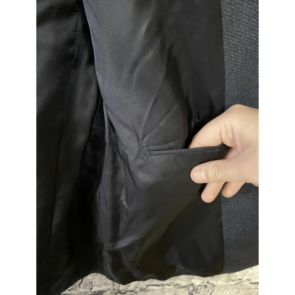 Syd Jerome Blazer‎ Mens 42R Gray Blue Wool Made in Italy Zegna Cloth Sport Coat - Picture 14 of 16